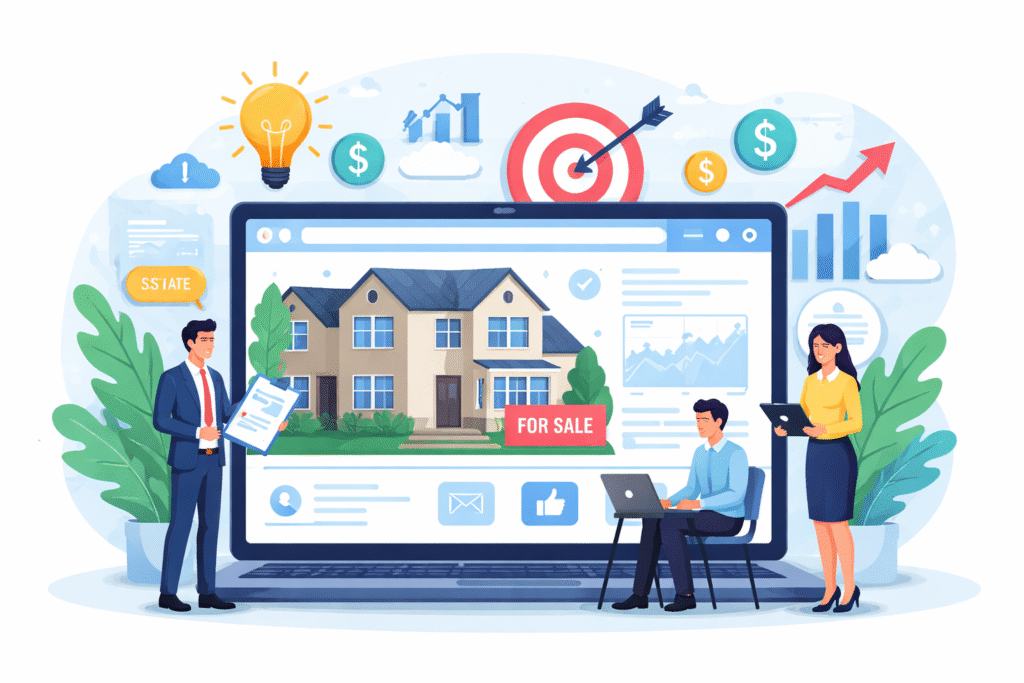 Tips to grow an online real estate selling business using digital marketing strategies.